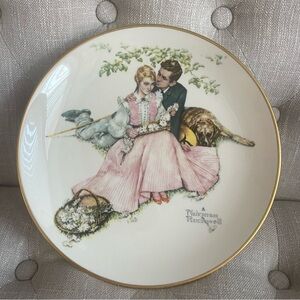 Norman Rockwell Plate w/Pink and Gold Accents
Summer - Flowers in tender bloom